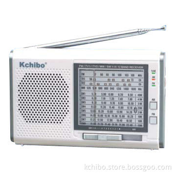 12-Band FM/MW/SW TV Sound Radio Powered by Two AA Batteries